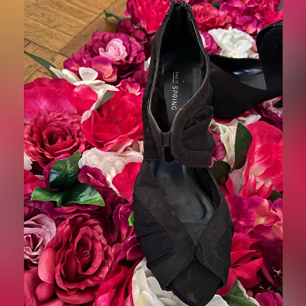 Black Peep Toe Heels